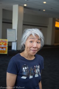 Doris Chan shows off her Dr Who shirt