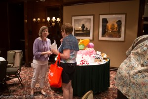 Binka Schwan works the dessert table.